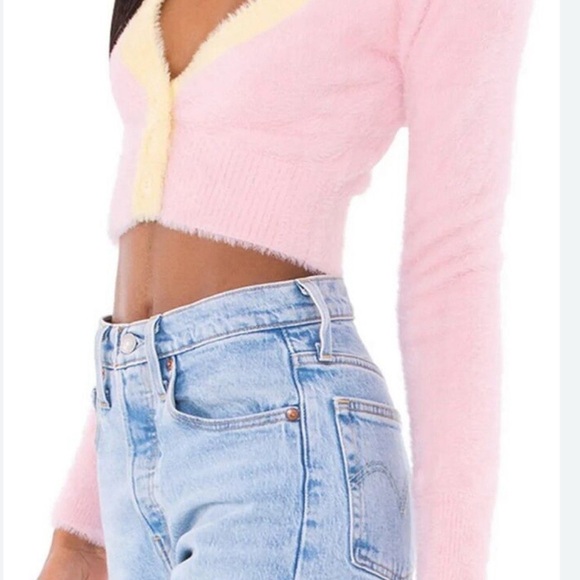 For Love and Lemons 🍋 Pink and Yellow Women's Sweater - Picture 1 of 12